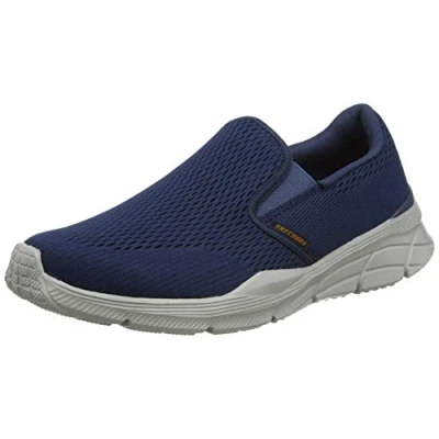 Image of Skechers Men&#039;s Equalizer 4.0 Trainers, Blue Navy Engineered Mesh Orange Trim Nvor, 7 UK