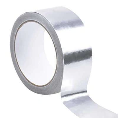 Image of Chstarina Aluminum Foil Duct Tape Silver Heat Resistant Waterproof Butyl Self Adhesive Exhaust Pipe Insulation Gaffer for Dryer Sealing Repairing, 50mm x 20m