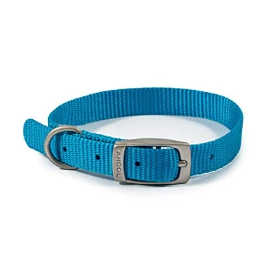 Image of Ancol Viva Lightweight Buckle Collar Blue, Size 2 to fit 26 31 cm, Weather Proof
