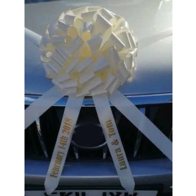 Image of AJ Party Store Giant Personalised wedding car bow + 6 metres of ribbon gift Handmand to order (Baby Blue)