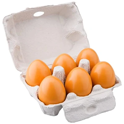Image of New Classic Toys 10596 Pretend Play Kids Six Wooden Cooking Simulation Educational Perception Toy for Preschool Age Toddlers Boys Girls, Multi Color, 6 Eggs