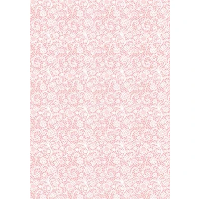 Image of 1 x A4 Printed Sheet of Pink Lace Design Decor Icing Wallpaper Edible Cake Topper Decorated Perfect for larger cakes