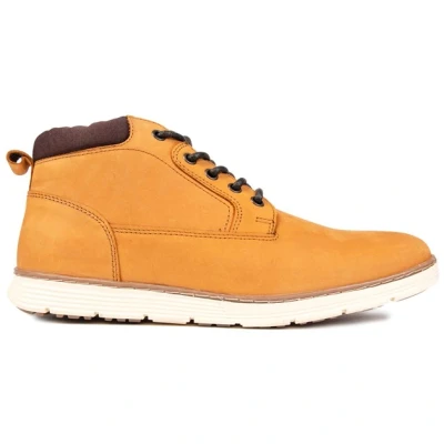 Image of Thomas Crick Men&#039;s &#039;Driscol&#039; Casual Leather Chukka Boots, Classic, Comfortable and Stylish, Great for Walking, Made with (Wheat/Wood)