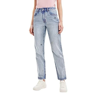 Image of Desigual Women&#039;s Denim_amster Casual Trousers, Blue, 8