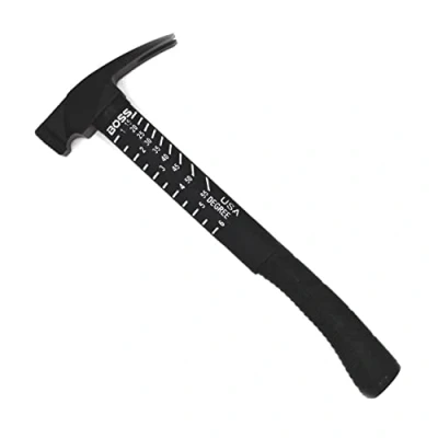 Image of Boss Hammer Premium 4340 Steel Rip Claw with Tough Fiber Shock Absorbing Fiberglass Handle 22 oz, Cerakote Finish, Milled Faced, No Slip Grip BH22STPFM