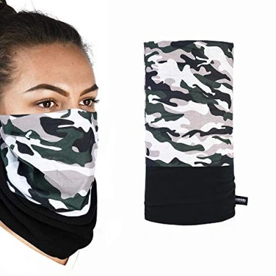 Image of Oxford Snug Favourite Bike Scarf with Lower Polar Fleece Black/Camouflage One Size