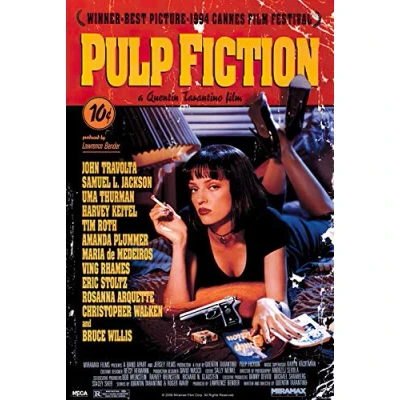 Image of Pyramid America Pulp Fiction Uma Thurman Smoking Movie Cool Wall Decor Art Print Poster 60x90
