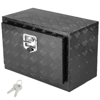 Image of VEVOR Underbody Truck Box, 24&quot; x 17&quot; 18&quot;, Heavy Duty Aluminum Diamond Plate Tool Box with Lock and Keys, Waterproof Trailer Storage T Handle Latch for Truck, Van,