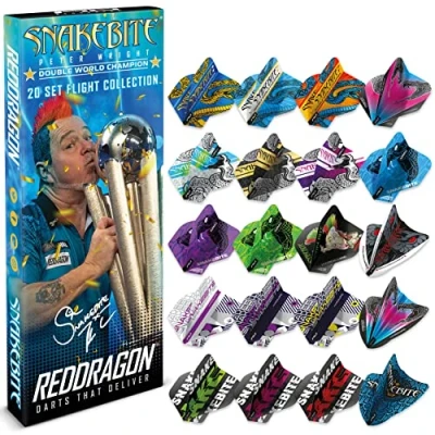Image of RED DRAGON Peter Wright Snakebite DWC Flight Collection 20 sets of dart flights (60 in total)