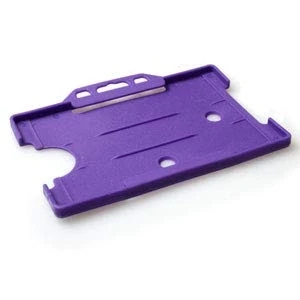 Image of 25 x Purple Plastic Recyclable ID Card Holders Badge Holders, Evohold, Made in Britain
