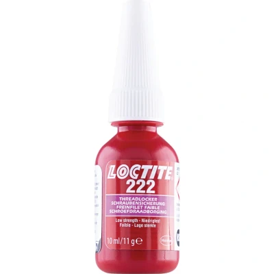 Image of LOCTITE Screw Locking 222, Adhesive for Securing Adjusting Screws, Low Strength Locker Small Metal Threads, 1 x 10 ml