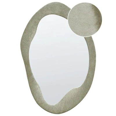 Image of Beliani Modern Wall Mirror Decorative Hanging 59 x 90 cm MDF Frame Irregular Shape Green Lenax