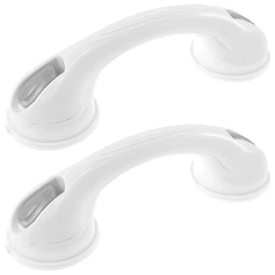 Image of 2 Pack Suction Bathroom Grab Bars for Elderly Kid, Anti Slip, Safety Rail Bathtubs and Shower Handle, Toilet Handle Handicap, Senior Assist Rails Bathtub, Shower,
