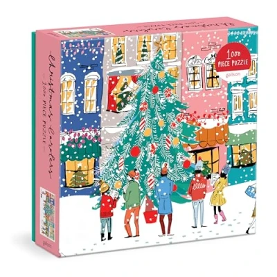 Image of Galison Mudpuppy 735356858 Christmas Carolers Square Boxed 1000 Piece Puzzle, White