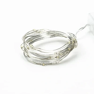 Image of Status Tulln Wire Lights Pack of 6 x 100 Micro LED White Light Chain Meter Cable Length (1m to First Light) Indoor Party Battery Operated TULLN100BCW6