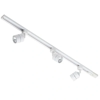 Image of Litecraft Kitchen Track Light with Soho Fixture &amp; GU10 LED Bulbs (White, 1M 3 Light)