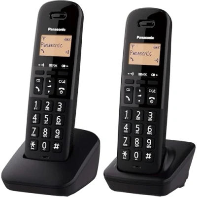Image of Panasonic KX TGB612EB DECT Cordless Landline Telephone with Nuisance Call Blocker and Shock Resistant Handsets (Twin Handset Pack) Black