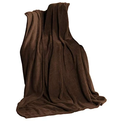 Image of CelinaTex Fluffy XL Cuddly Blanket 220 x 240 cm Dark Brown Sofa Soft Microfibre Fleece Oeko Tex TV