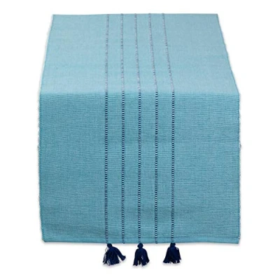 Image of DII Tabletop, Cotton, Blue Stripe, Table Runner, 14x72