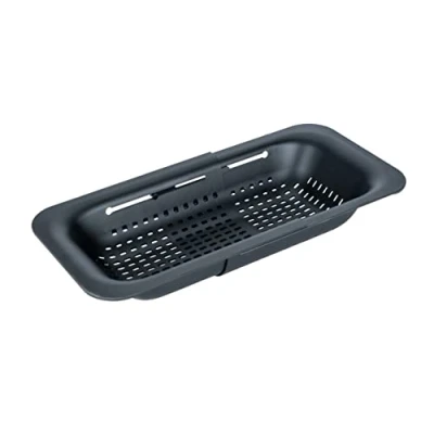 Image of WENKO Sivo Sink Strainer Black for Clean and Hygienic Work, Polypropylene, 37 50 x 7 20 cm