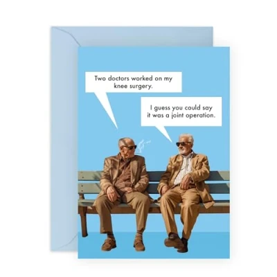 Image of Central 23 Funny Cards For Men Dad Jokes Humour Get Well Soon Card Joint Operation Puns Retirement Friends Grandfather Husband Birthday Comes With Fun Stickers