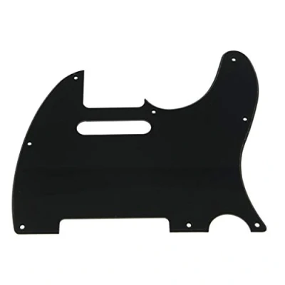 Image of Dopro 8 Hole Tele Guitar Pickguard Scratch Plate for USA/Mexican FD Telecaster Solid Black 1 Ply