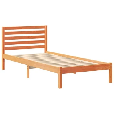 Image of vidaXL with Headboard Wax brown 90 x 210 cm Solid pine wood