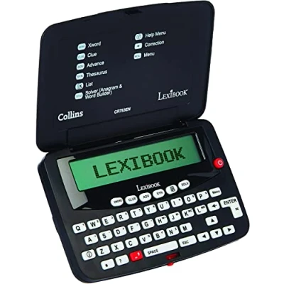 Image of LEXIBOOK CR753EN Collins Crossword, Bradford, Phonetic spell correction, Anagram solver, words games, Electronic, for ages 3 plus, with battery, black/white