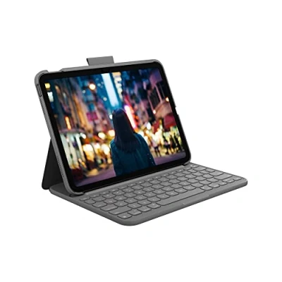 Image of Logitech iPad (10th generation) keyboard Case Slim Folio with integrated wireless (Graphite) PAN Nordic Layout