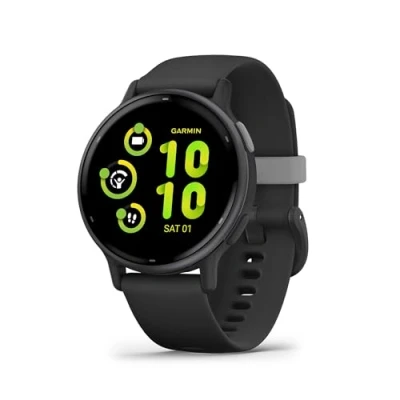 Image of Garmin vívoactive 5, AMOLED GPS Smartwatch, All day Health Monitoring, Advanced Fitness Features, Personalised Sleep Coaching, Music and up to 11 days battery life, Black