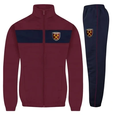 Image of West Ham United FC Official Gift Boys Tracksuit Set Navy Claret 6 7 Years