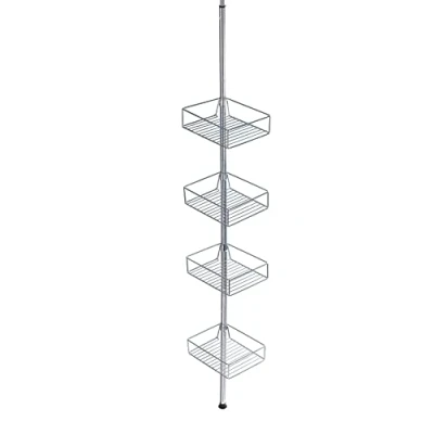 Image of WENKO 21736100 Telescopic shelf Domaso, Stainless steel, 25 x 65 275 20 cm, Shiny