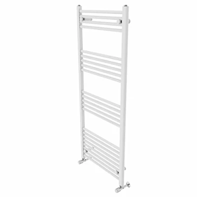 Image of Warmehaus Contemporary Straight Bathroom Ladder Radiator Heated Towel Rail 1400 x 600mm Warmer Central Heating White