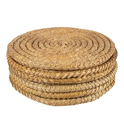 Image of 6x 30cm Woven Palm Leaf Placemats By Argon Tableware