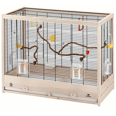 Image of Ferplast Giulietta 6 Bird Wooden Cage, 81 x 41 64 cm, Black