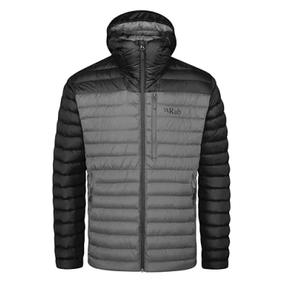 Image of Rab Men&#039;s Microlight Alpine Down Jacket for Trekking, Climbing, &amp; Skiing Black/Graphene Medium