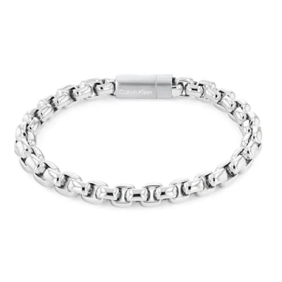 Image of CKJ Calvin Klein Men&#039;s ICONIC ID Collection Chain Bracelet 35000053, Silver, One Size