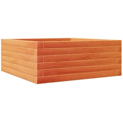 Image of vidaXL Garden Planter Wax Brown 60x60x23 cm Solid Wood Pine