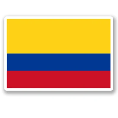 Image of 2 x Colombia Flag Vinyl Sticker Luggage Travel Bike Laptop Helmet Car #4830 (10cm Wide 6.8cm Tall)