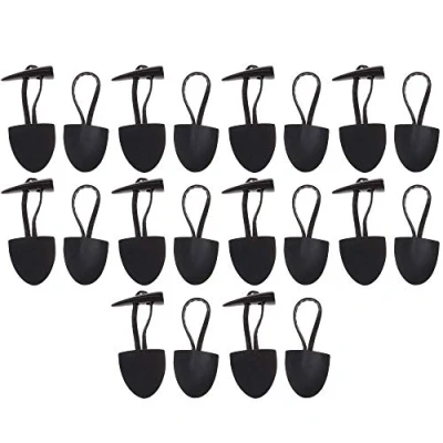 Image of POFET 10 Sets Horn PU Leather Toggle Button Fasteners for Coat Jacket Duffle DIY Handmade Craft Black, 16x4cm