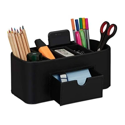 Image of Relaxdays Desk Supplies Organiser, Pencil Holder 10.5 x 26 11.5 cm