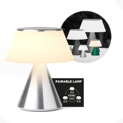 Image of Lexon Luma M Portable LED Lamp with Color Sync Aluminium