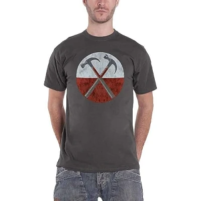 Image of Pink Floyd T Shirt Vintage The Wall Hammers Official Unisex Charcoal Grey M
