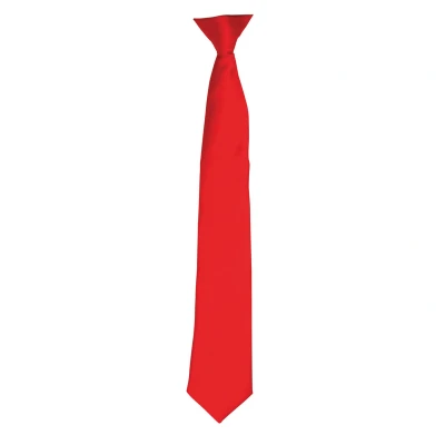 Image of Premier Colours Mens Satin Clip Tie (Red) One Size