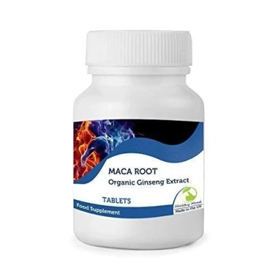 Image of Pure Natural Maca Root 500mg Extract Ginseng Andin Vitamins Food Supplement 60 Tablets Pills