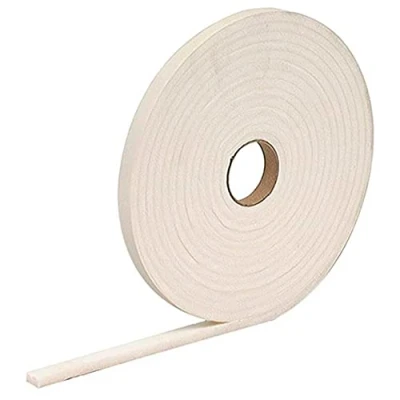 Image of Merriway BH04940 (2 Pcs) StormSeal Door &amp; Window Draught Excluder Weatherstrip, Self Adhesive High Density Rubber Foam, 10 Metres (32.1/2 foot) White (Pack of 2 x 5 Metres)