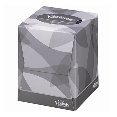 Image of Kleenex Facial Tissues Cube 1 Fold 2 Ply White 90 Sheets 8834