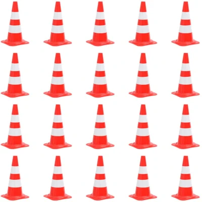 Image of vidaXL Reflective Traffic Cones 20 pcs Red and White 50 cm