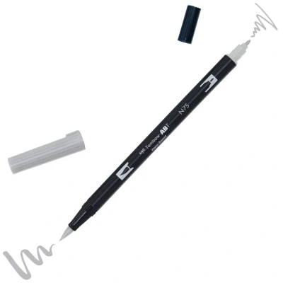 Image of Tombow Abt Dual Brush Pen Water Based with Two Tips Cool Grey 3 (Single Pen)