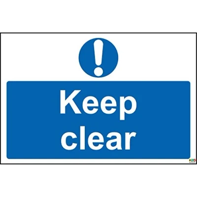 Image of Construction site safety Keep clear sign 1.2mm rigid plastic 400mm x 300mm